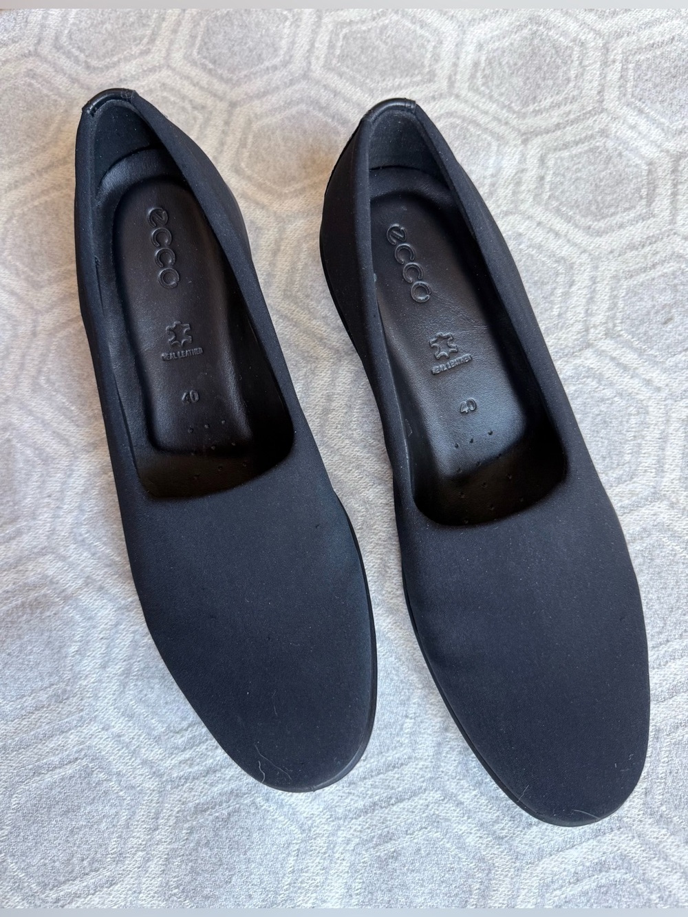 ECCO Felicia Shoes Black Leather Textile Slip On Women’s EU 40 US 9
